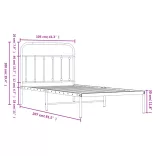 fehér fém ágykeret fejtámlával 100x200 cm