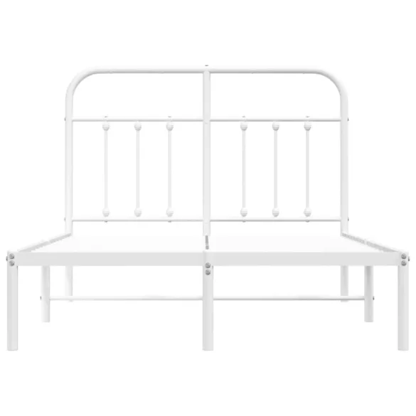 fehér fém ágykeret fejtámlával 120x190 cm