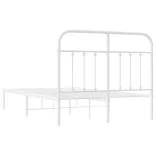 fehér fém ágykeret fejtámlával 120x190 cm