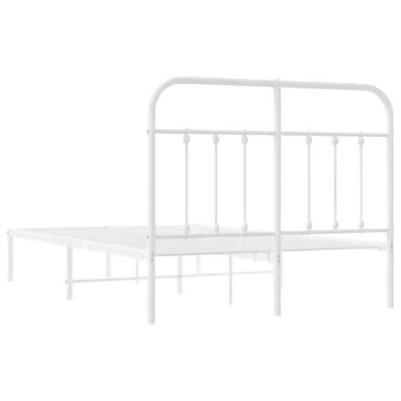 fehér fém ágykeret fejtámlával 120x190 cm