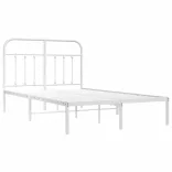 fehér fém ágykeret fejtámlával 120 x 200 cm
