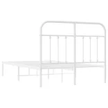 fehér fém ágykeret fejtámlával 120 x 200 cm