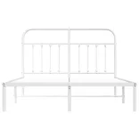 fehér fém ágykeret fejtámlával 135 x 190 cm