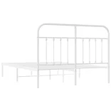 fehér fém ágykeret fejtámlával 135 x 190 cm