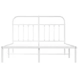 fehér fém ágykeret fejtámlával 150 x 200 cm