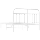 fehér fém ágykeret fejtámlával 150 x 200 cm