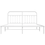 fehér fém ágykeret fejtámlával 160 x 200 cm