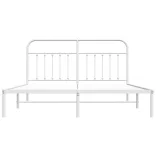 fehér fém ágykeret fejtámlával 180 x 200 cm