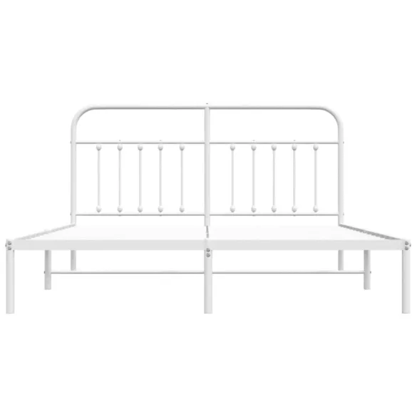 fehér fém ágykeret fejtámlával 180 x 200 cm