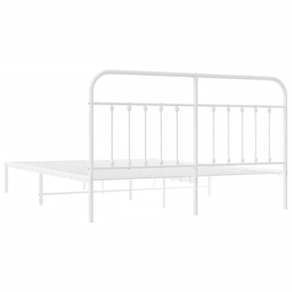 fehér fém ágykeret fejtámlával 180 x 200 cm