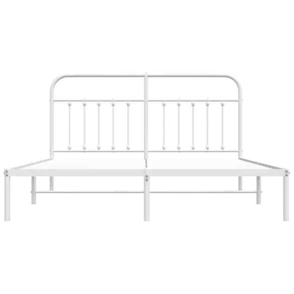 fehér fém ágykeret fejtámlával 183 x 213 cm