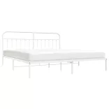 fehér fém ágykeret fejtámlával 193 x 203 cm