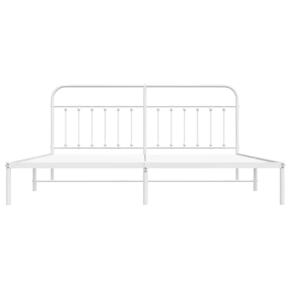 fehér fém ágykeret fejtámlával 193 x 203 cm
