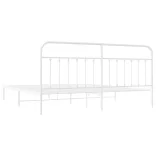 fehér fém ágykeret fejtámlával 193 x 203 cm
