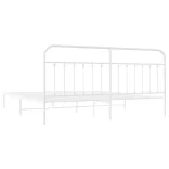 fehér fém ágykeret fejtámlával 200 x 200 cm