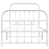 fehér fém ágykeret fej- és lábtámlával 90x200 cm