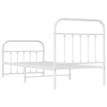 fehér fém ágykeret fej- és lábtámlával 90x200 cm