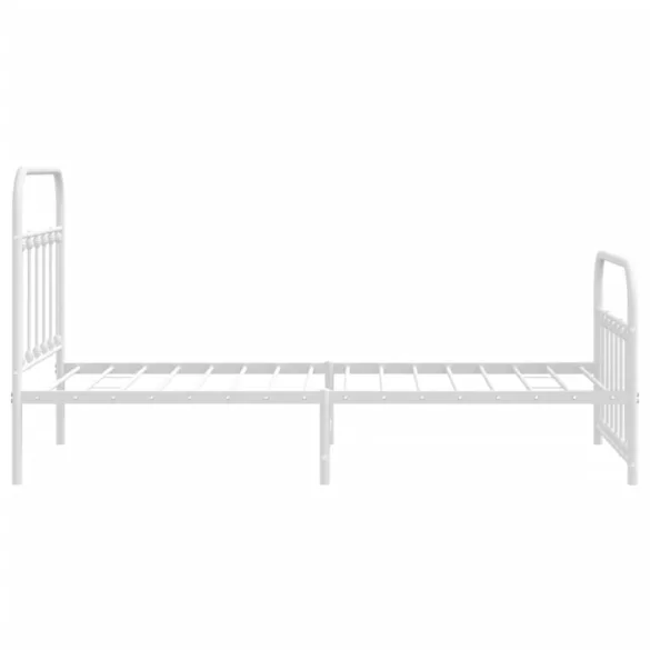 fehér fém ágykeret fej- és lábtámlával 100 x 190 cm