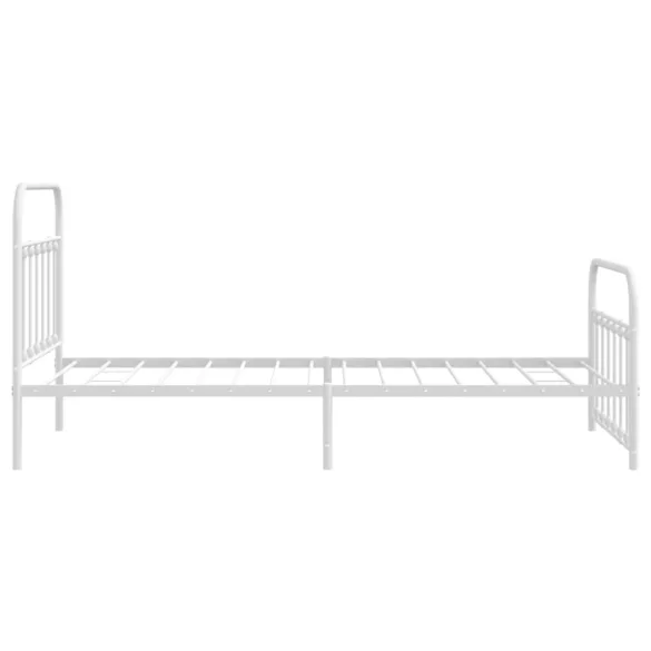 fehér fém ágykeret fej- és lábtámlával 107 x 203 cm