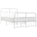 fehér fém ágykeret fej- és lábtámlával 120 x 190 cm