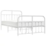 fehér fém ágykeret fej- és lábtámlával 120x200 cm