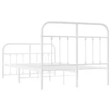fehér fém ágykeret fej- és lábtámlával 120x200 cm