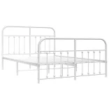 fehér fém ágykeret fej- és lábtámlával 140x200 cm