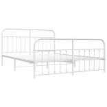 fehér fém ágykeret fej- és lábtámlával 160x200 cm