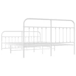 fehér fém ágykeret fej- és lábtámlával 160x200 cm