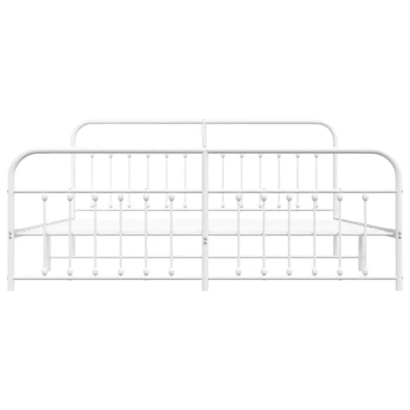 fehér fém ágykeret fej- és lábtámlával 193 x 203 cm
