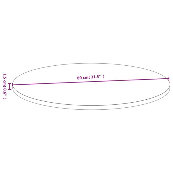 bambusz asztallap Ø80 x 1,5 cm