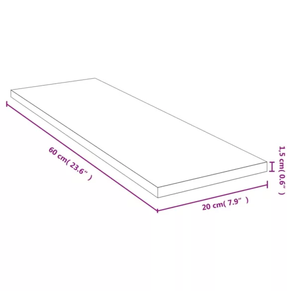 bambusz fali polc 60x20x1,5 cm