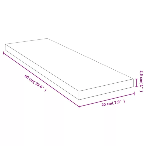 bambusz fali polc 60x20x2,5 cm