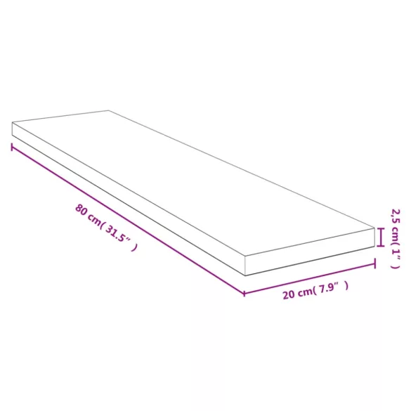 bambusz fali polc 80x20x2,5 cm