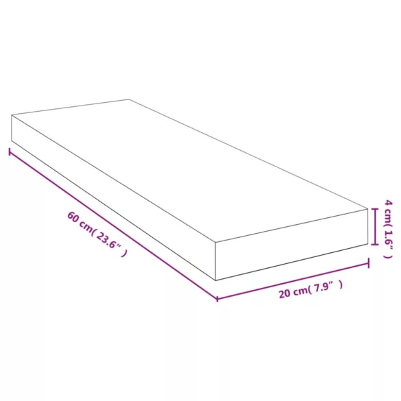 bambusz fali polc 60x20x4 cm