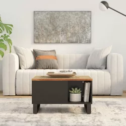   tömör újrahasznosított fa dohányzóasztal 60 x 50 x 35 cm