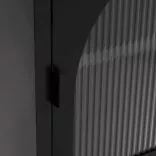 fekete üveg és acél éjjeliszekrény 50 x 35 x 60 cm