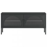 fekete üveg és acél TV-szekrény 105 x 35 x 50 cm