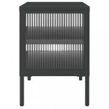 fekete üveg és acél TV-szekrény 105 x 35 x 50 cm