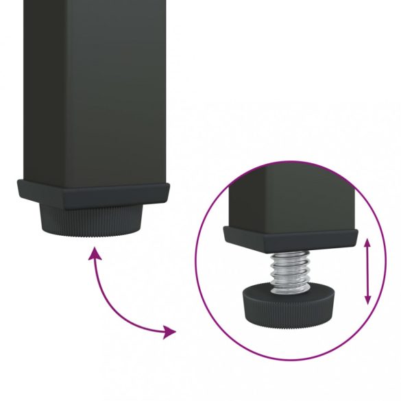 fekete üveg és acél TV-szekrény 105 x 35 x 50 cm