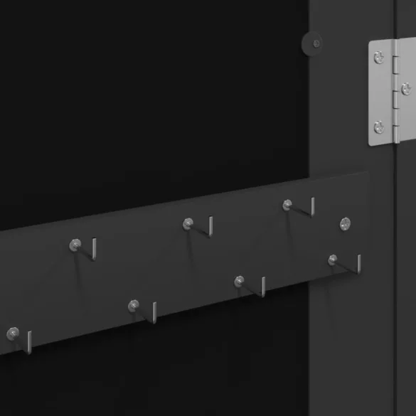 fekete falra szerelhető tükrös ékszerszekrény 30x8,5x90 cm