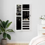 fehér falra szerelhető tükrös ékszerszekrény 30x8,5x106 cm