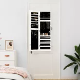 fehér falra szerelhető tükrös ékszerszekrény 30x8,5x106 cm