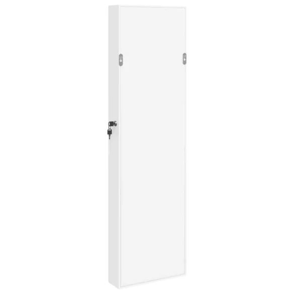 fehér falra szerelhető tükrös ékszerszekrény 30x8,5x106 cm