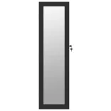 fekete falra szerelhető tükrös ékszerszekrény 30x8,5x106 cm