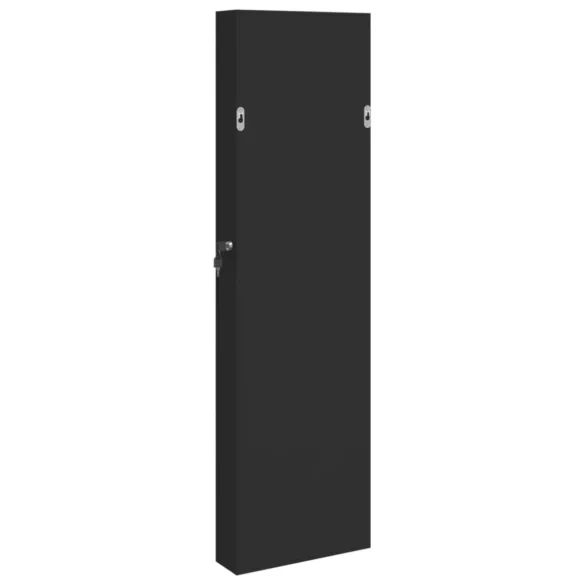 fekete falra szerelhető tükrös ékszerszekrény 30x8,5x106 cm