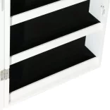 fehér falra szerelhető tükrös ékszerszekrény LED fényekkel