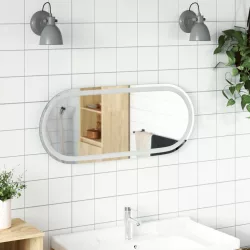 ovális LED-es fürdőszobai tükör 90 x 40 cm