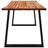 tömör akácfa étkezőasztal természetes éllel 160 x 80 x 75 cm