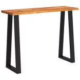 tömör akácfa konzolasztal természetes éllel 110x35x80 cm